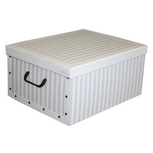 Skládací úložná krabice - karton box Compactor Anton 50 x 40 x 25 cm, bílá / šedá