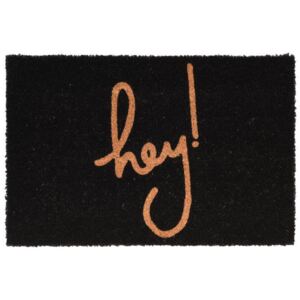 Černá rohožka HEY, 39 x 59 cm