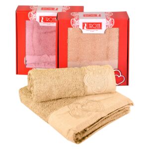 TROYA Dárkové balení ručníků a osušek/béžová