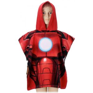 Setino • Chlapecké koupací pončo / osuška s kapucí - Iron Man - Avengers - 100% bavlna - 55 x 110 cm - rozbalené