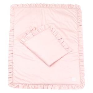 COTTON & SWEETS Povlečení Bavlněné Baby s kanýrem a výplní, Světle růžová - 80x100/40x60 cm