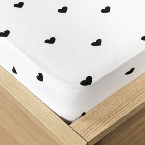 Jersey prostěradlo Srdíčka, 90 x 200 cm