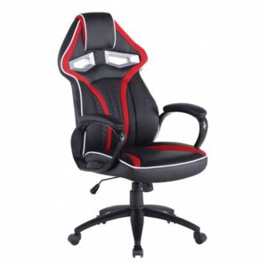Kancelářská židle BEAST černá se červenými pruhy