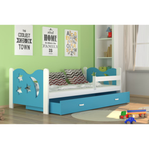 Dětská postel MICKEY color + matrace + rošt ZDARMA, 160x80, šedá/modrá