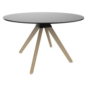 Černý jídelní stůl s podnožím z bukového dřeva Magis Cuckoo, ø 75 cm