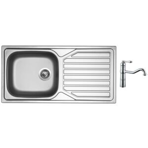 Nerezový dřez Sinks OKIO 1000 XXL V 0,6mm matný + Dřezová baterie Sinks RETRO CASANOVA lesklá