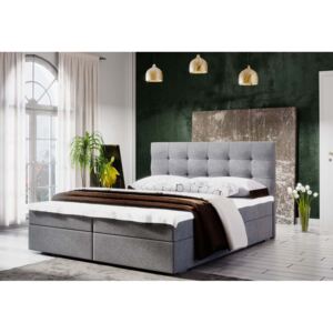 Čalouněná postel LAKE 2 + rošt + matrace + topper, 140x200, Cosmic 160
