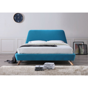 Manželská postel o rozměrech 160 x 200 cm v tyrkysové barvě KN258