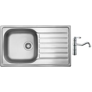 Nerezový dřez Sinks HYPNOS 860 V 0,6mm matný + Dřezová baterie Sinks RETRO CASANOVA lesklá