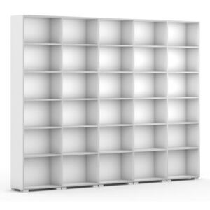 Knihovna Silver Line, bílá, 5 sloupců, 2230 x 3000 x 400 mm