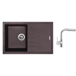 Granitový dřez Sinks BEST 780 Marone + Dřezová baterie Sinks ENIGMA S chrom