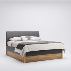 Manželská postel RAMONA I, 140x200, dub kraft/lava mat