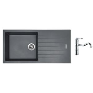 Granitový dřez Sinks PERFECTO 1000 Titanium + Dřezová baterie Sinks RETRO CASANOVA lesklá