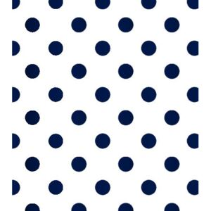 Metráž - Bavlna tisk - Puntík tmavě modrý na bílé (Velikost puntíku 1 cm)