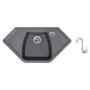 Granitový dřez Sinks NAIKY 980 Titanium + Dřezová baterie Sinks MIX WINDOW W chrom