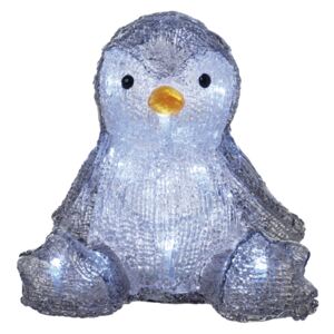 EMOS LED vánoční tučňák, 20cm, 3× AA, vnitřní, studená bílá, čas. ZY2348