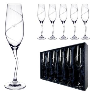 A-KRISTAL New Silhouette - skleničky na sekt se Swarovski® Elements | sada 6 sklenic