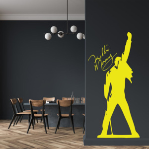 GLIX Freddie Mercury - samolepka na zeď Žlutá 60x30 cm