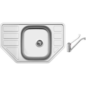Nerezový dřez Sinks CORNO 770 V 0,6mm matný + Dřezová baterie Sinks CAPRI 4 MEDICAL chrom