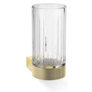 Decor Walther Nástěnný koupelnový kelímek vroubkované sklo CLUB WMG zlatý lesk