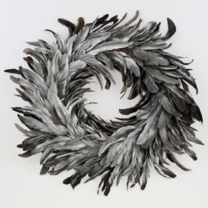. Dekorativní věnec Silver Feather, 50x50 cm
