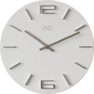 Bílé designové kovové kulaté moderní hodiny JVD HC29.1 s 3D číslicemi (POŠTOVNÉ ZDARMA!!)