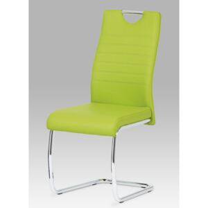 Autronic - Jídelní židle koženka zelená / chrom - DCL-418 LIM