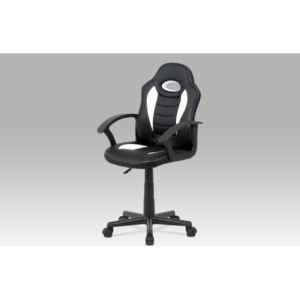 Autronic KA-V107 WT - Kancelářská židle, bílá-černá ekokůže, výšk. nast., kříž plast černý