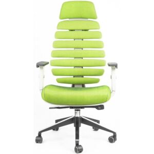 MERCURY Kancelářská židle FISH BONES PDH šedý plast, zelená SH06