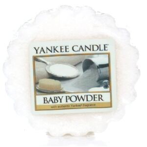 Yankee Candle - vonný vosk Baby Powder 22g (Něžná a hebká vůně připomíná chvilky strávené s čerstvě narozeným miminkem. Krémové aroma dětského pudru a tichá záře štěstí – příjemná a nevtíravá vůně.)