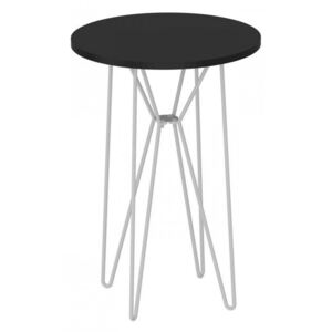 Příruční stolek, černý dub / bílé kovové nohy RUBEN