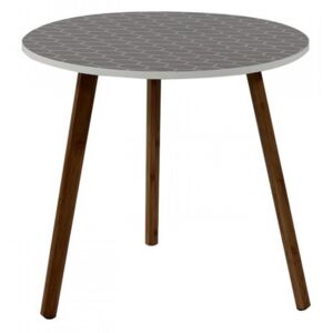 Příruční stolek, šedá/dřevo natural, HANSON
