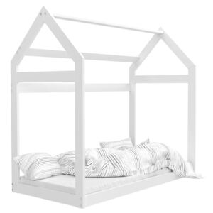 Dětská domečková postel DOMEK E - 160x80 cm - bílá
