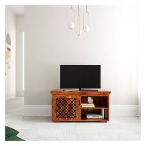 TV stolek Mira 120x50x45 z indického masivu palisandr, Světle medová