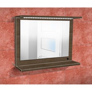 Nabytekmorava Závěsná koupelnová skříňka se zrcadlem K12 barva skříňky: rigoletto, barva dvířek: rigoletto lamino