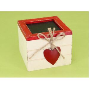 KLIA CZ, krabička SRDCE, 10x10x7,5cm, červená, dřevo