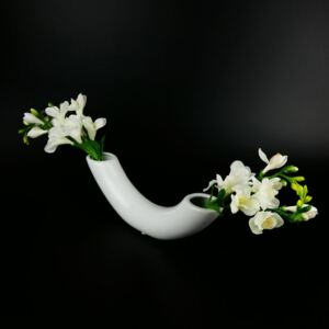Bílá porcelánová váza Duo 30 cm