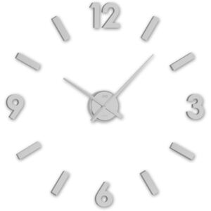 Stříbrné designové nástěnné nalepovací hodiny JVD HC20.1 (Stříbrné levné nalepovací hodiny)