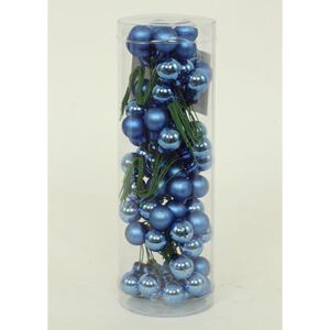Ozdoby skleněné dekorační na drátku, pr.1.5cm, cena za 72ks (12ks svazek) VAK021-modra1