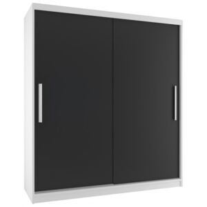 Šatní skříň Simply 133 cm - bílá / černá