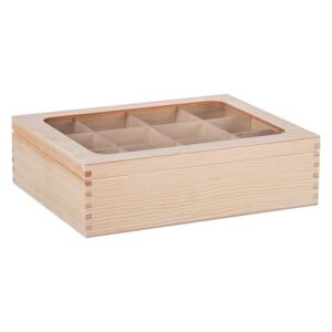 Foglio Dřevěná krabička s plexisklem - 12 přihrádek