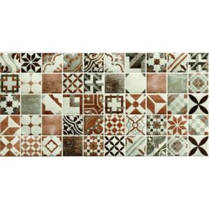 Dekor Stylnul Abadia crema patchwork 25x50 cm lesk DABADIAPATCR