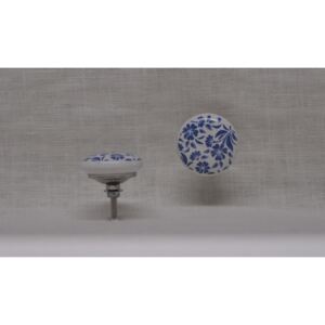 ART-STYLE Porcelánová úchytka, modré květy, průměr 40mm