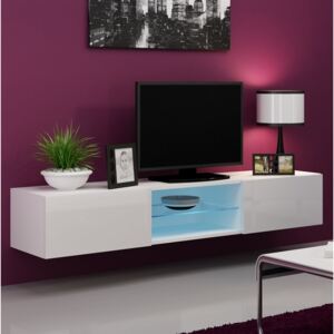 Nástěnný TV stolek CAMA VIGO 180 GLASS, bílý SKLADEM 10ks (Moderní)