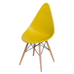 Židle Rush DSW žlutá/světlé dřevěné nohy