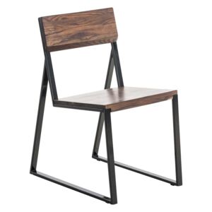 Židle Twain v industriálním stylu, dřevo / černý kov