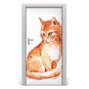 Samolepící fototapeta na dveře Rudá kočka