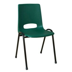 Manutan Plastová jídelní židle Pavlina Black, zelená