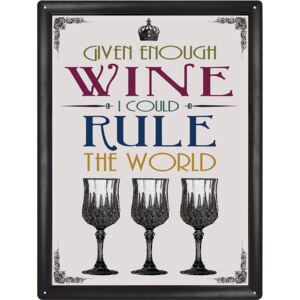 Plechová cedule - Wine rule the World