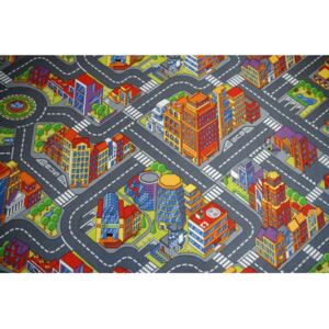 Dětský kusový koberec Big City šedý Rozměr: 100x100 cm